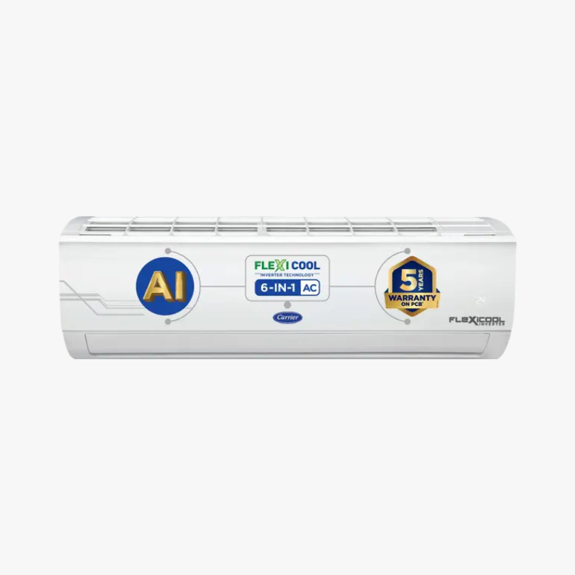 Carrier 1 Ton 5 Star AI Flexicool Inverter Split AC (Copper, Convertible 6-in-1 Cooling, Dual Filtration with HD & PM 2.5 Filter, Auto Cleanser, 2024 Model, ESTER Exi, CAI12ES5R34F1, White)