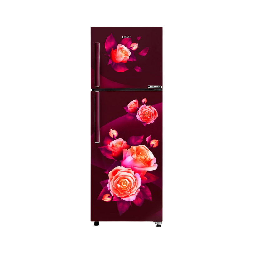 Haier HRF-2902CRR-P 240 L 2 Star Frost Free Double Door Refrigerator (Red Rose Finish)