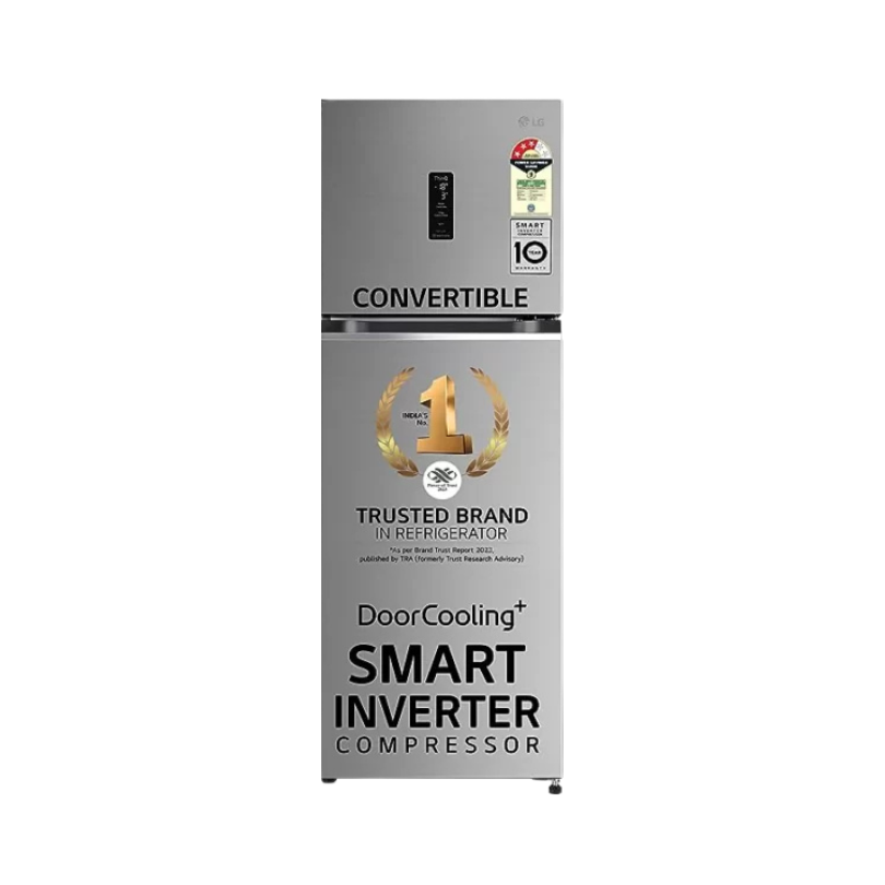 LG 246L 3 Star Frost Free Convertible Double Door Refrigerator – Shiny Steel (Model: GL-T262TPZX)