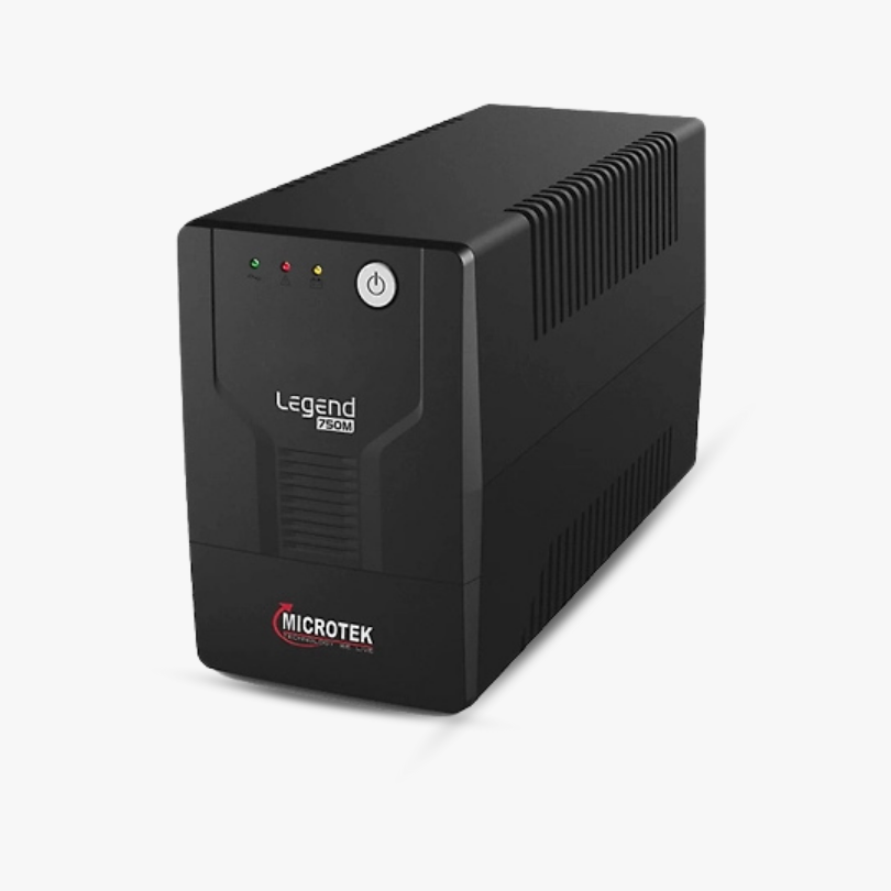 Microtek UPS Legend 750M ID2 230VAC/360W – Line Interactive UPS with Microprocessor Load Sensing (Black)