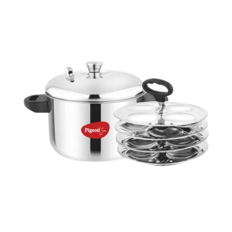 Pigeon Stainless Steel Idli Maker – 4 Plates, Model 15599