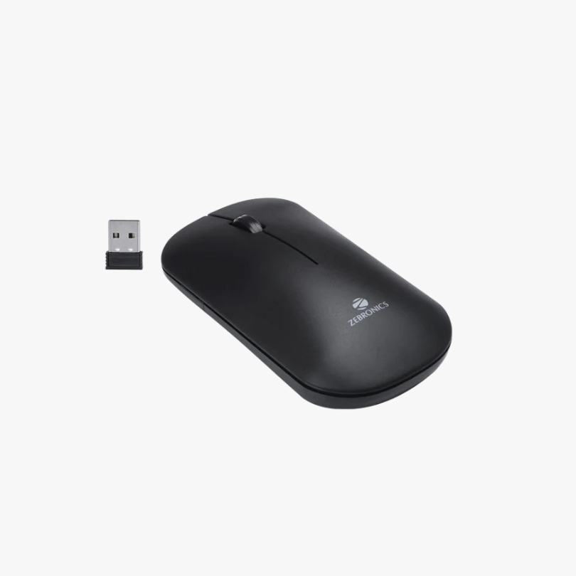 Zebronics ZEB-DAZZLE Wireless Optical Mouse – 2.4GHz, 1200 DPI, Nano Receiver, Matte Black